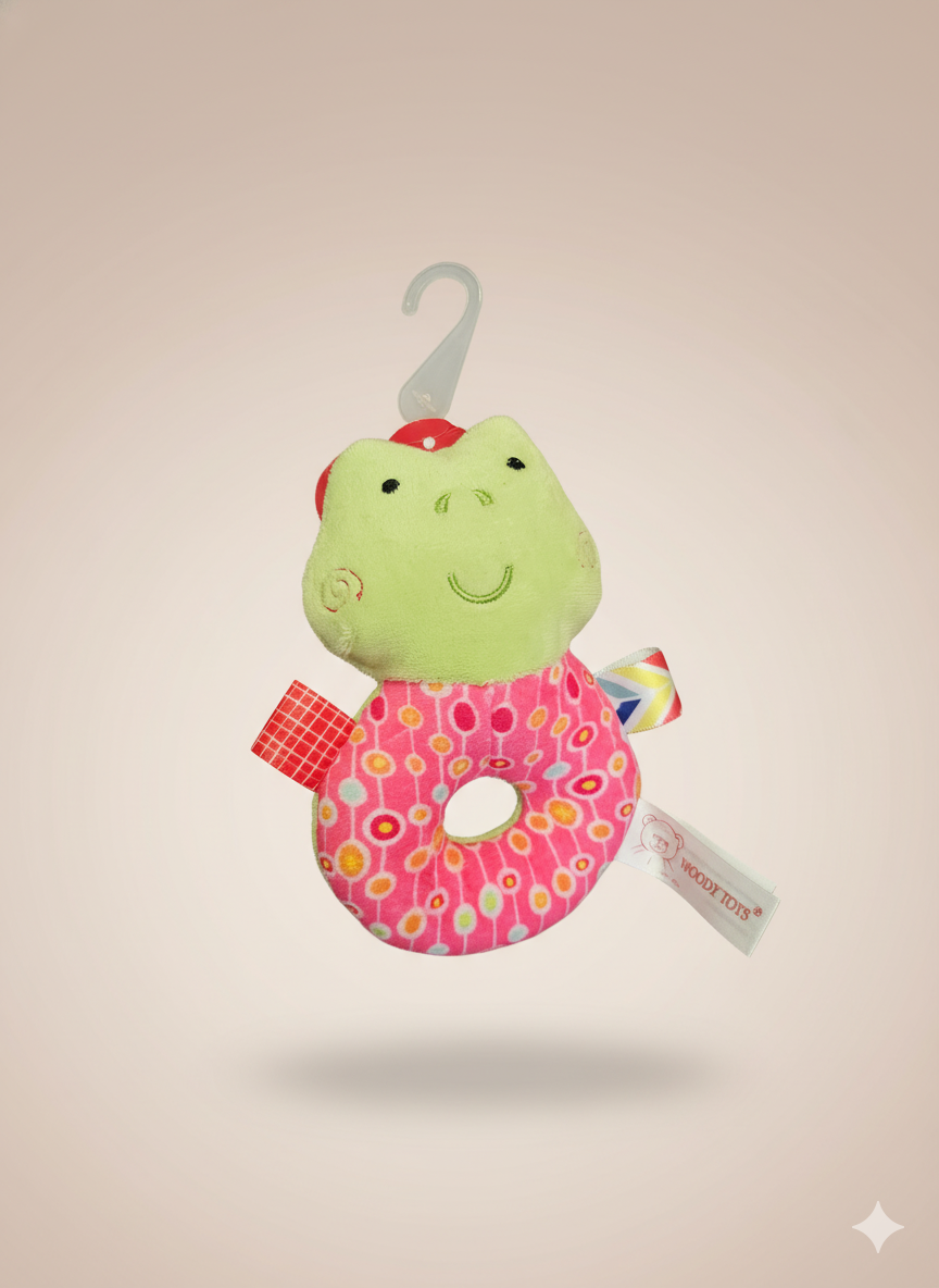 Generated Image December 03, 2025 - 7_20PM (1) Sonajero de Peluche para Bebé – Diseño Rana (WoodyToys) - Imagen 1