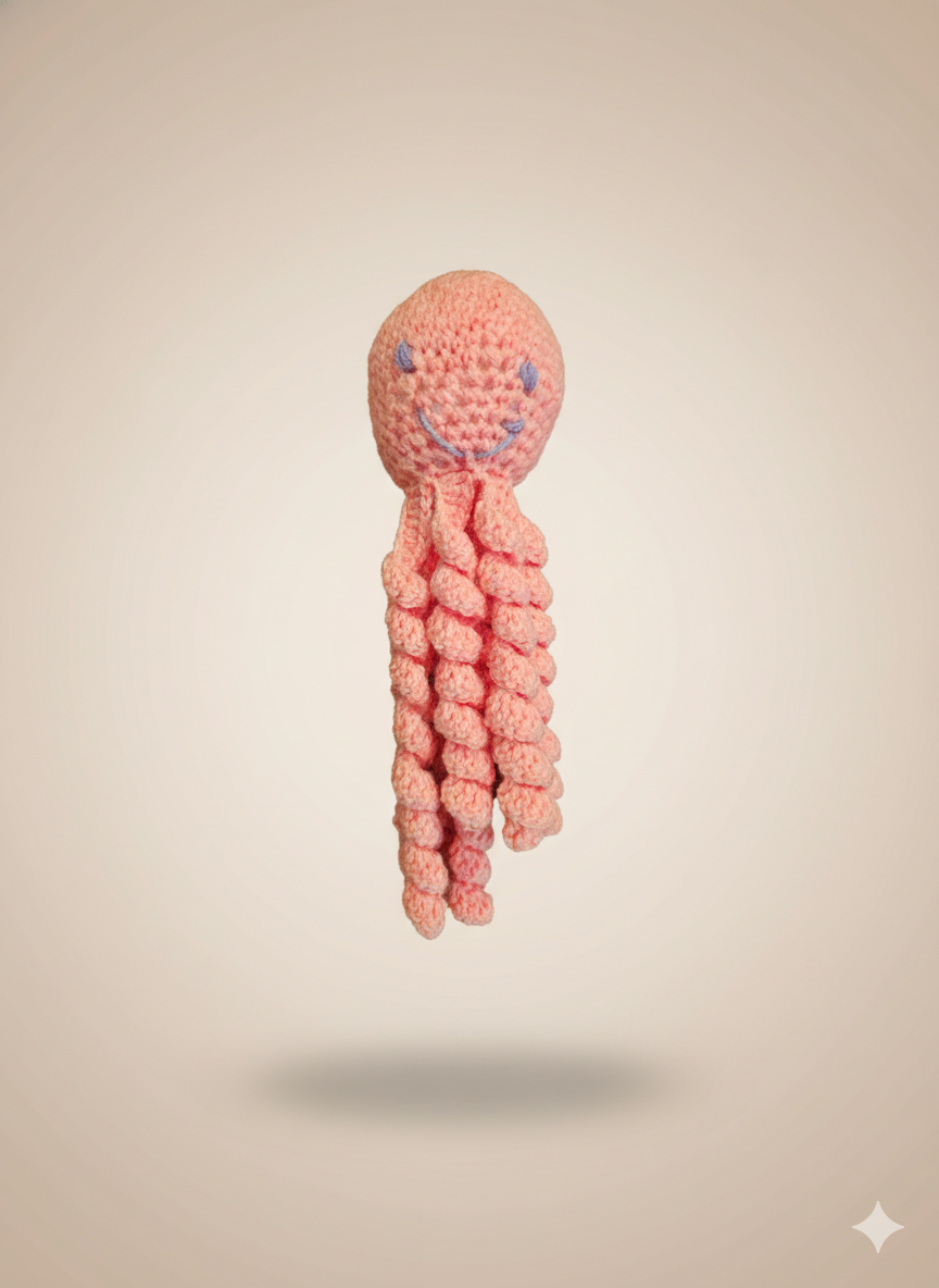 Generated Image December 03, 2025 - 7_20PM Pulpo Amigurumi para Bebé – Juguete de Apego y Estimulación - Imagen 1