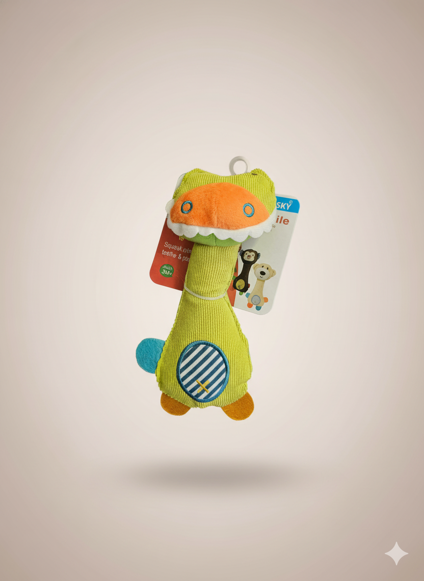 Generated Image December 03, 2025 - 7_21PM Sonajero de Peluche para Bebé – Diseño Dinosaurio (JollySky) - Imagen 1